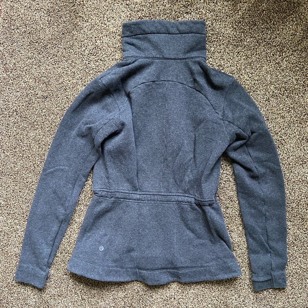 Lululemon Full Zip Dark Grey Sweatshirt Size 4 - Picture 6 of 7